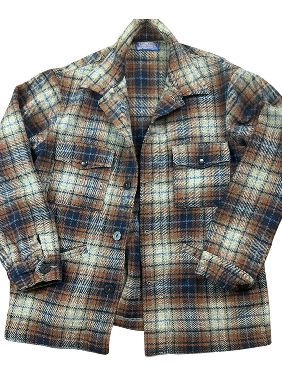 Pendleton Other - Vintage Pendleton 70s 100% wool plaid button front jacket USA made size medium